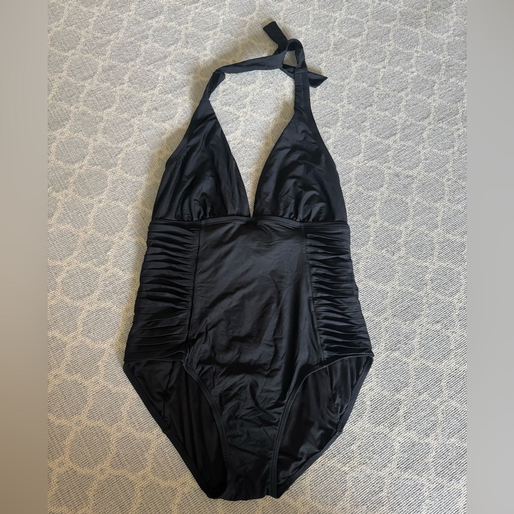 Calvin Klein Black Halter One Piece Swimsuit